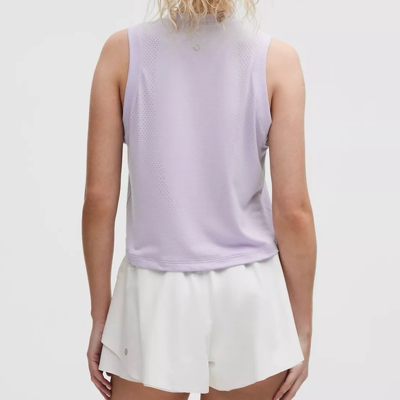NWT Lululemon Swiftly High-Low Cropped Tank Top in Lavender Frost - Picture 2 of 7